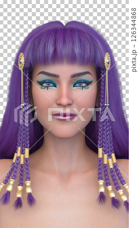 クレオパトラメイクの女性 クレオパトラメイクの女性 126344868