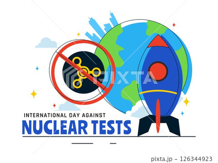 International Day Against Nuclear Tests Vector Illustration for August 29 Celebration Featuring the Earth and a Rocket Bomb in a Flat Background International Day Against Nuclear Tests Vector Illustration for August 29 Celebration Featuring the Earth and a Rocket Bomb in a Flat Background 126344923