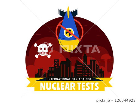 International Day Against Nuclear Tests Vector Illustration for August 29 Celebration Featuring the Earth and a Rocket Bomb in a Flat Background International Day Against Nuclear Tests Vector Illustration for August 29 Celebration Featuring the Earth and a Rocket Bomb in a Flat Background 126344925