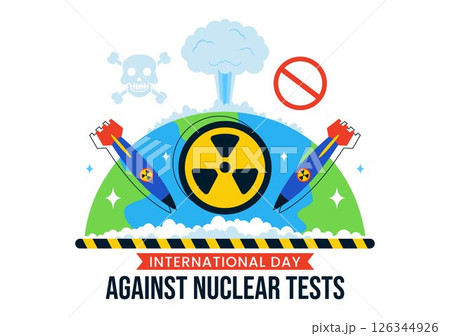 International Day Against Nuclear Tests Vector Illustration for August 29 Celebration Featuring the Earth and a Rocket Bomb in a Flat Background International Day Against Nuclear Tests Vector Illustration for August 29 Celebration Featuring the Earth and a Rocket Bomb in a Flat Background 126344926