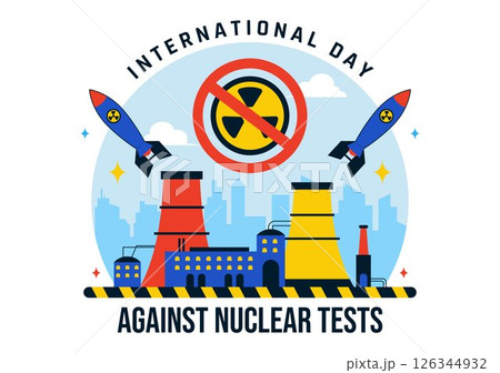 International Day Against Nuclear Tests Vector Illustration for August 29 Celebration Featuring the Earth and a Rocket Bomb in a Flat Background International Day Against Nuclear Tests Vector Illustration for August 29 Celebration Featuring the Earth and a Rocket Bomb in a Flat Background 126344932