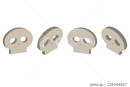 アイソメトリック風のドクロのイラストのセット 126344937