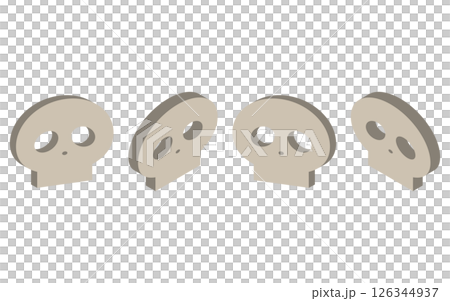 アイソメトリック風のドクロのイラストのセット 126344937