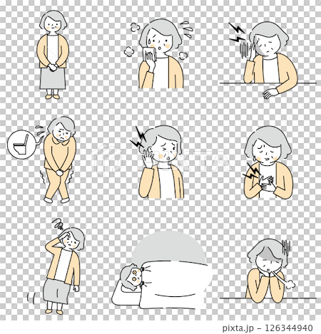 女性の更年期の心身の不調セット 女性の更年期の心身の不調セット 126344940