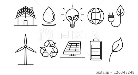 green energy icon set 126345249