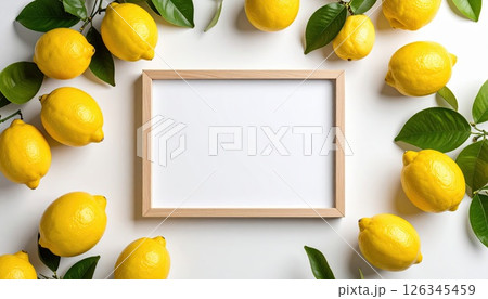 《AI画像》レモンのフレーム素材 《AI画像》レモンのフレーム素材 126345459