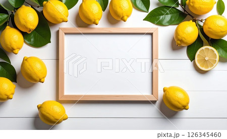 《AI画像》レモンのフレーム素材 《AI画像》レモンのフレーム素材 126345460