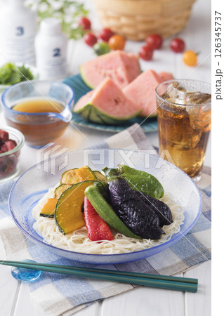 夏野菜そうめん 夏野菜そうめん 126345737