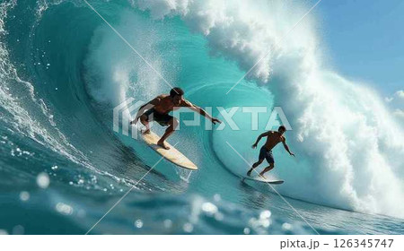 サーフィンをする人 126345747