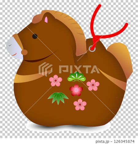 午 年賀状 縁起物 アイコン 午 年賀状 縁起物 アイコン 126345874