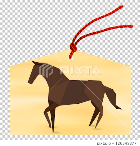 Horse New Year's card lucky icon 126345877