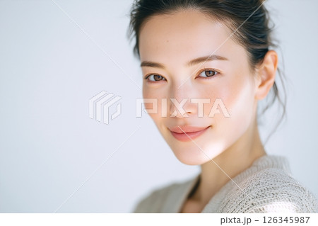 美しい肌の30〜40代女性イメージ「AI生成画像」 126345987