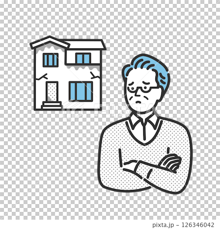 Senior man worried about renovation 126346042