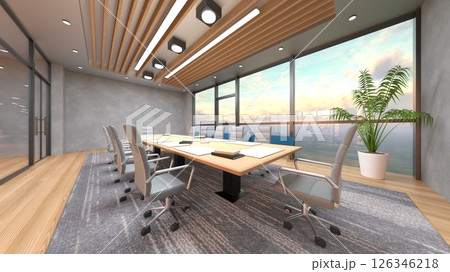 ガラス張りのミーティングルーム 126346218