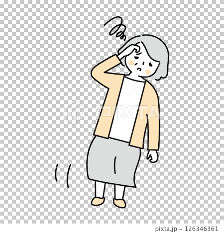めまいでふらつく更年期の女性 126346361