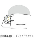 不眠症状で目が冴える更年期女性 126346364