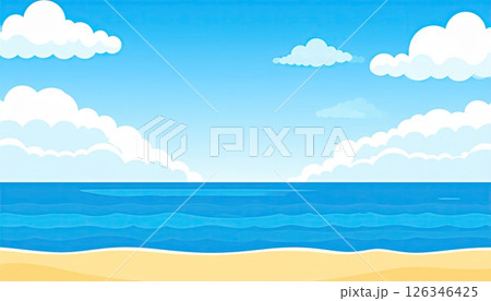 《AI画像》夏のビーチのイメージイラスト 126346425