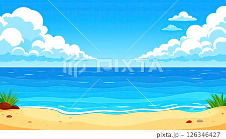 《AI画像》夏のビーチのイメージイラスト 126346427