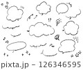 シンプルな手書きの吹き出しセット 126346595