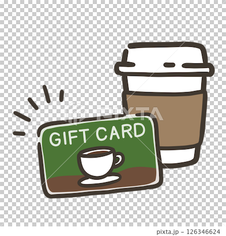 ギフトカードとドリンクカップのイラスト 126346624