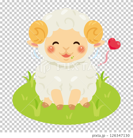 綿羊在牧場上吃草的插圖 綿羊在牧場上吃草的插圖 126347130