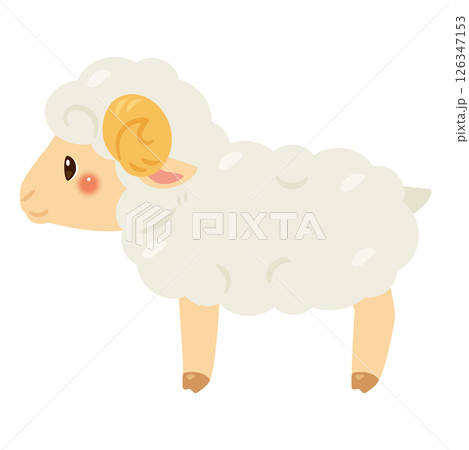 ヒツジの横向きイラスト 126347153