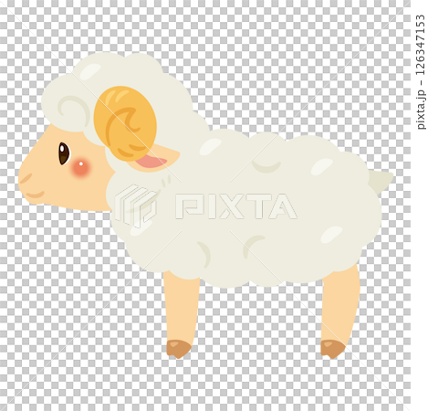 ヒツジの横向きイラスト 126347153