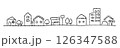 シンプルな街並み線画 126347588