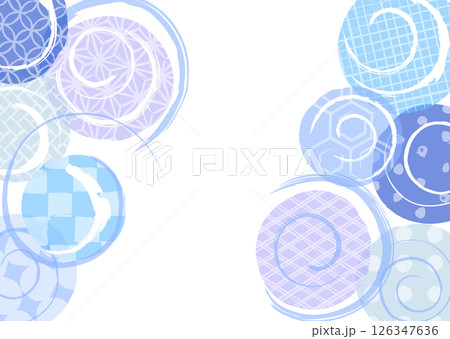 いろいろな和柄の背景イラスト 126347636
