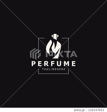Perfume bootle logo design symbol can be used for business and cosmetic perfume shop template 126347652