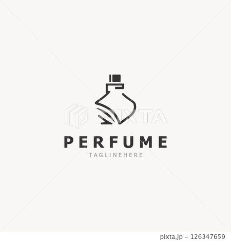 Perfume bootle logo design symbol can be used for business and cosmetic perfume shop template Perfume bootle logo design symbol can be used for business and cosmetic perfume shop template 126347659