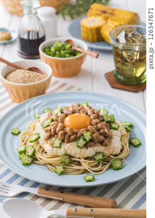 納豆と山芋の冷製パスタ 納豆と山芋の冷製パスタ 126347671