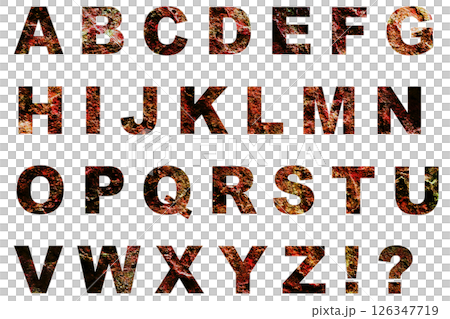 アルファベット 1 大文字 赤い石のテクスチャー 白縁取りあり アルファベット 1 大文字 赤い石のテクスチャー 白縁取りあり 126347719