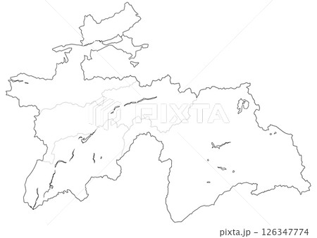 白地図　タジキスタン 126347774