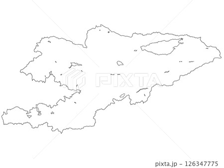 白地図　キルギス 126347775