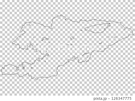 白地図　キルギス 126347775