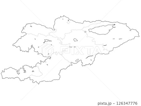 白地図　キルギス 126347776