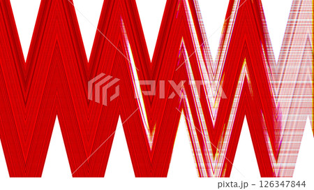 動的な赤いジグザグラインの抽象アート 126347844