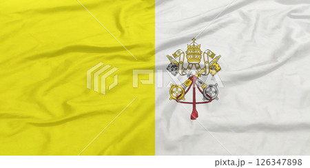 Vatican City Flag Wind Waving Close Up Vatican City Flag Wind Waving Close Up 126347898