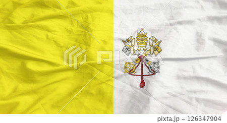 Vatican City Flag Wind Waving Close Up 126347904
