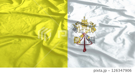 Vatican City Flag Wind Waving Close Up 126347906