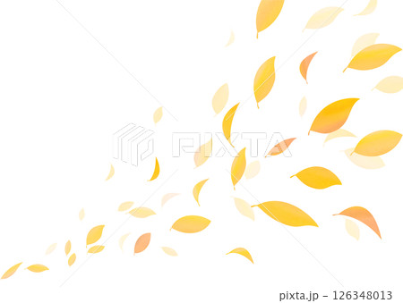 紅葉した葉が舞う背景素材 126348013