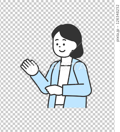 Illustration of a woman explaining with her hand Vector Illustration of a woman explaining with her hand Vector 126348252