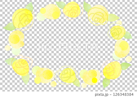 Yellow rose flower frame 126348384