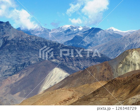 Himalayan mountains in Mustang district, Nepal, Asia. Himalayan mountains in Mustang district, Nepal, Asia. 126348729