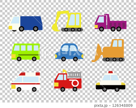Simple illustration: 9 working vehicles 126348809