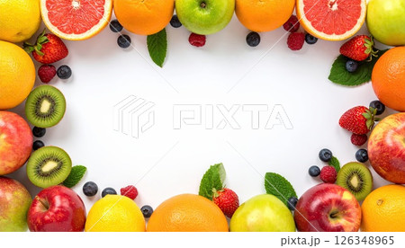 《AI画像》フルーツのフレーム素材 《AI画像》フルーツのフレーム素材 126348965