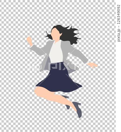 辦公室白領高興得跳起來 / 裙子 / 黑髮 辦公室白領高興得跳起來 / 裙子 / 黑髮 126349092