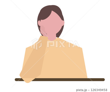 肘着く女性。ベクターイラスト 肘着く女性。ベクターイラスト 126349458