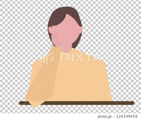 一名婦女正在休息她的手肘。向量插圖 126349458